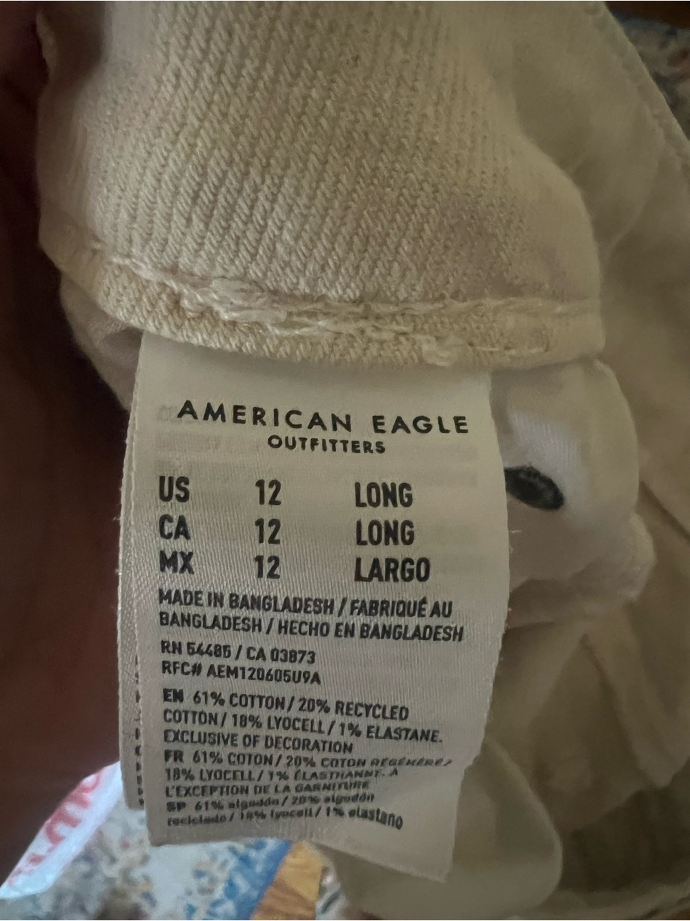 American Eagle Outfitters Off White Wide Leg Jeans. 12 Long.